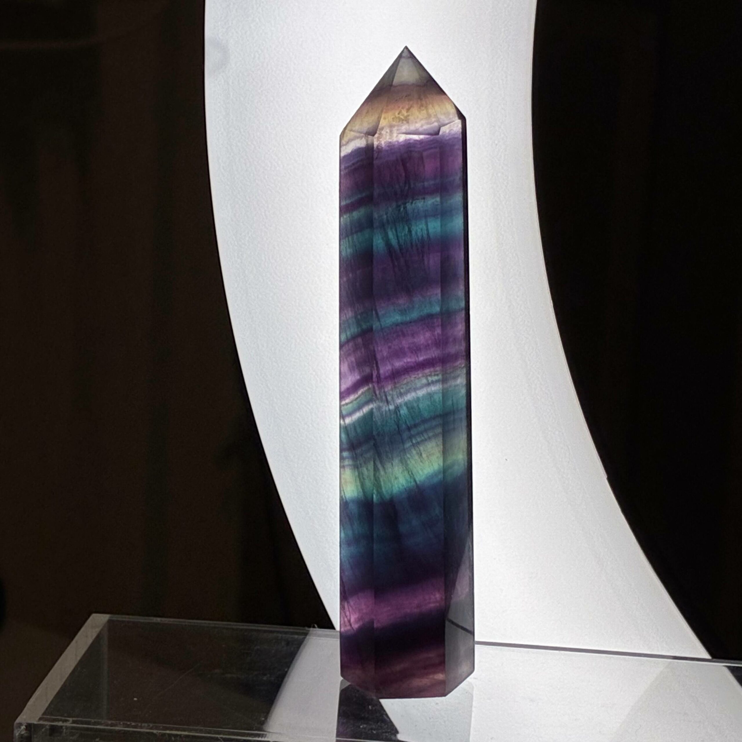 Fluorit Regnbue Tårn Mørk
