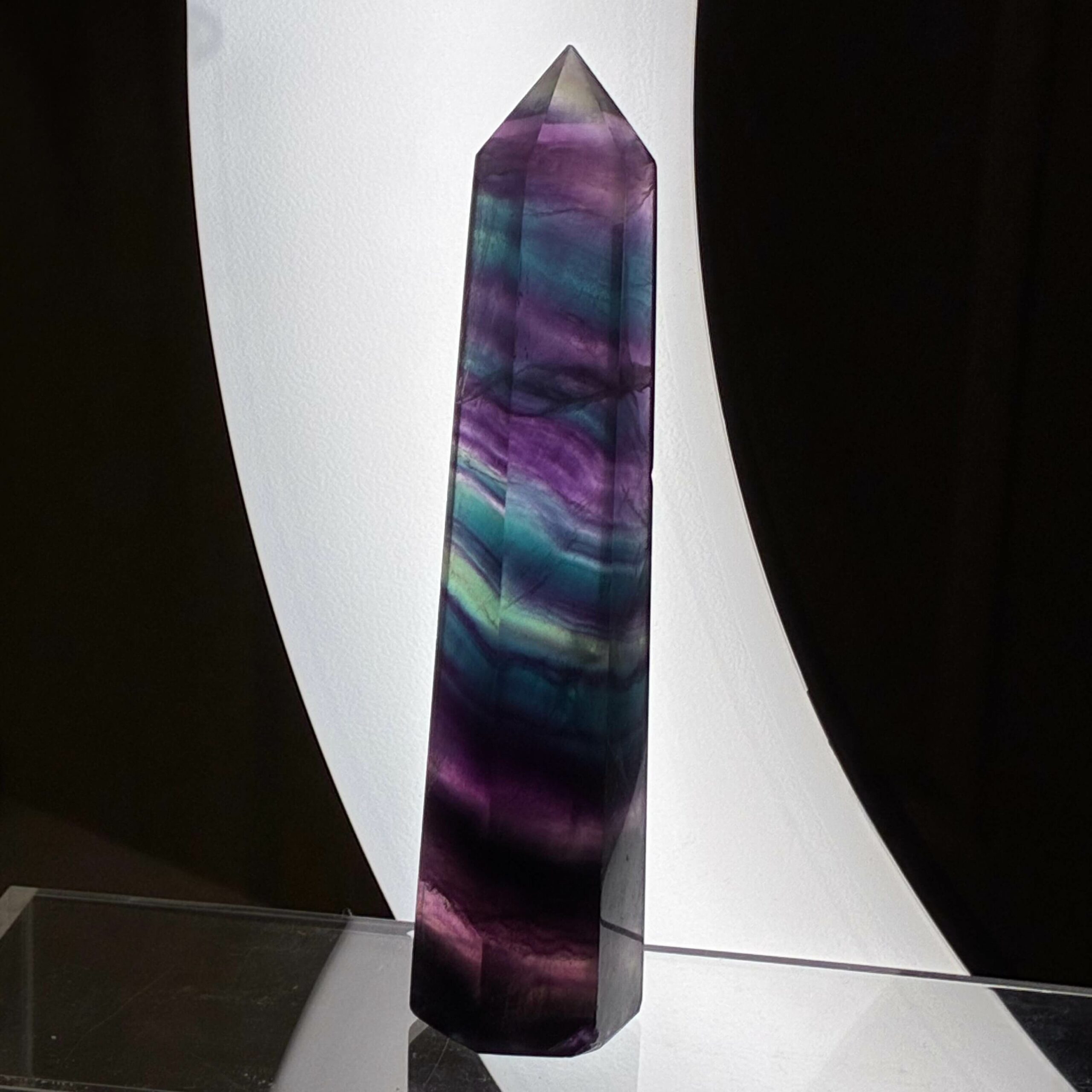 Fluorit Regnbue Tårn Mørk