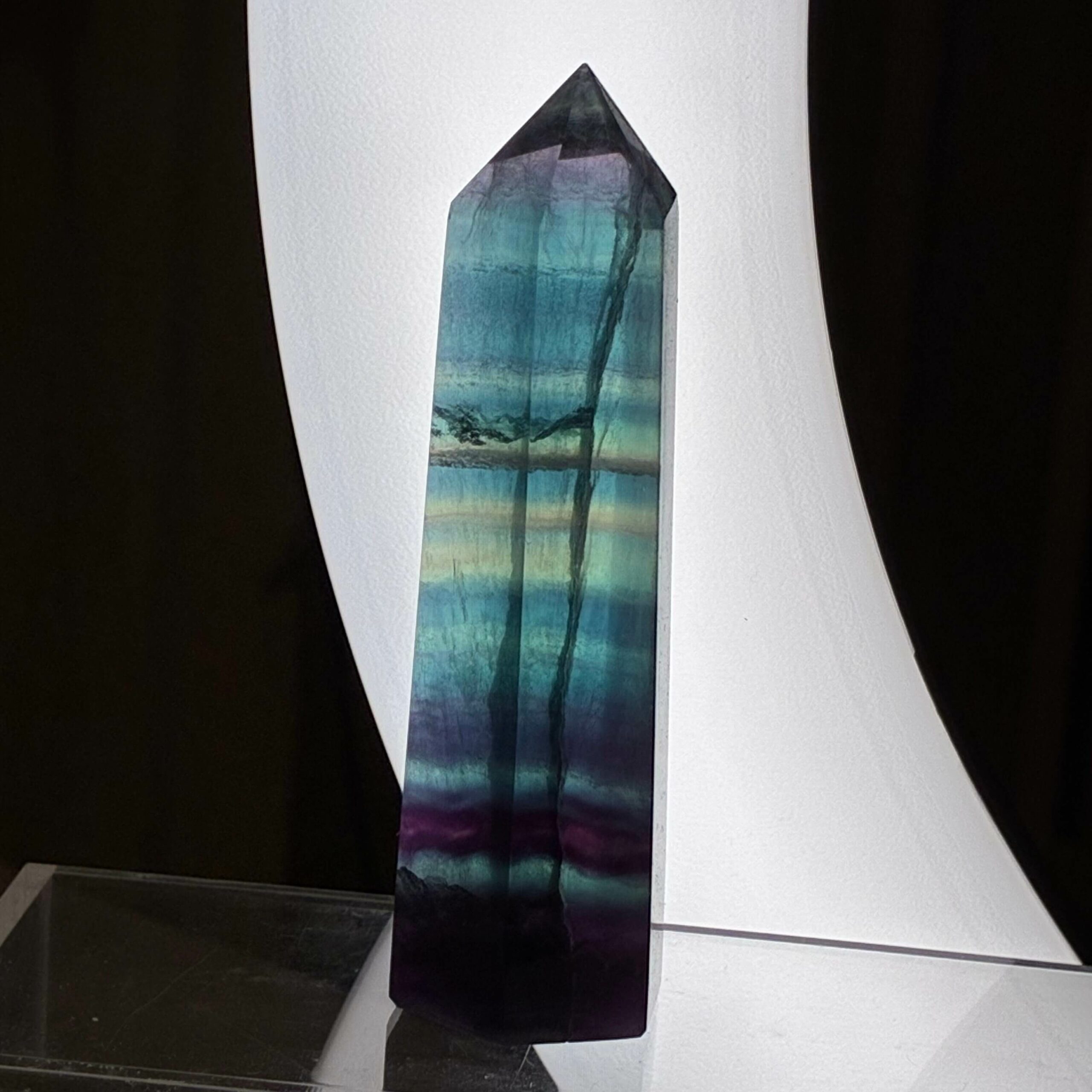 Fluorit Regnbue Tårn Mørk