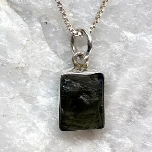 Moldavit Vedhæng Sterling Sølv 925