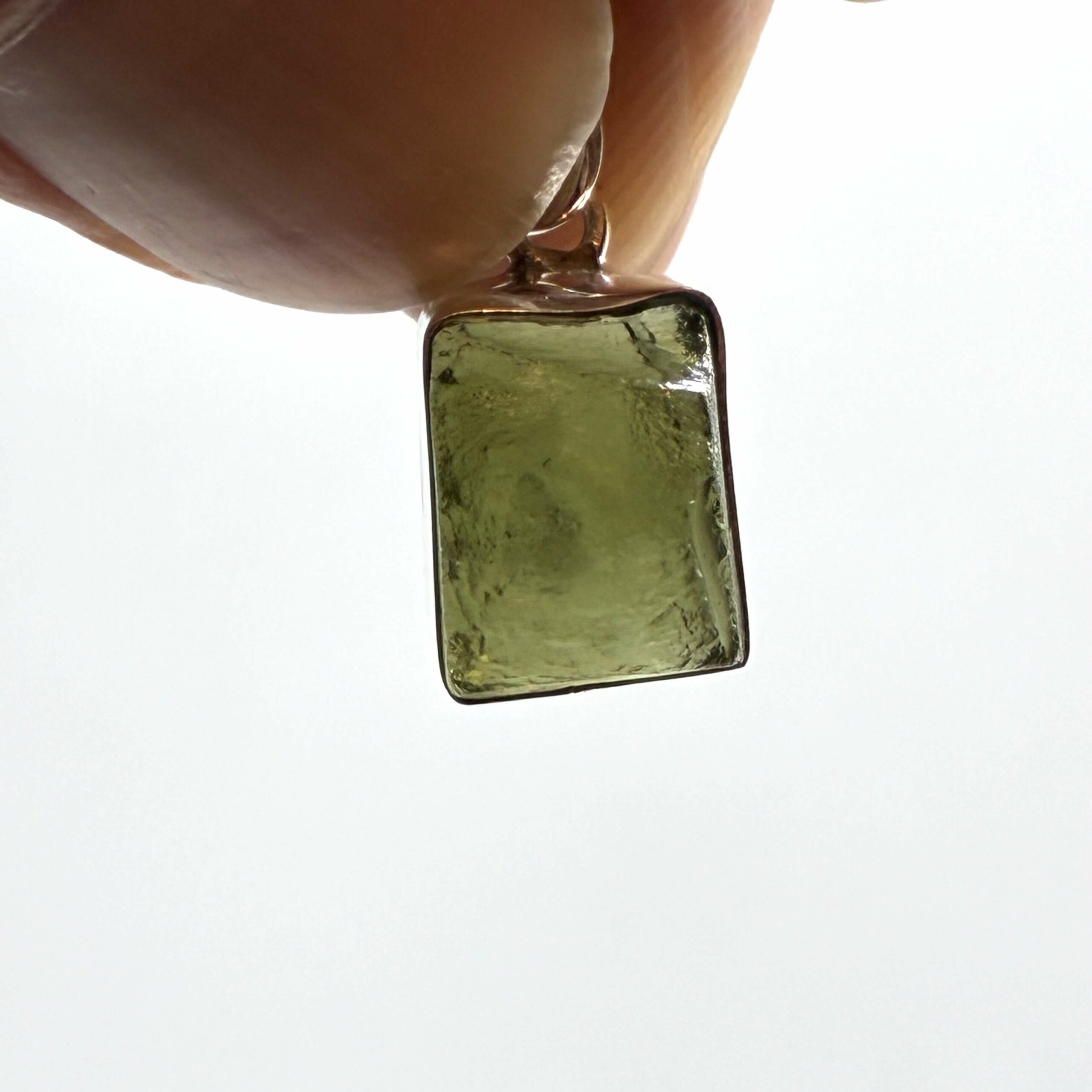 Moldavit Vedhæng Sterling Sølv 925