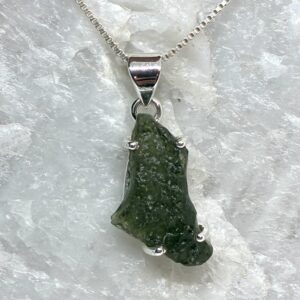 Moldavit Vedhæng Sterling Sølv 925