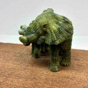 Elefant mor og barn Grøn Jade